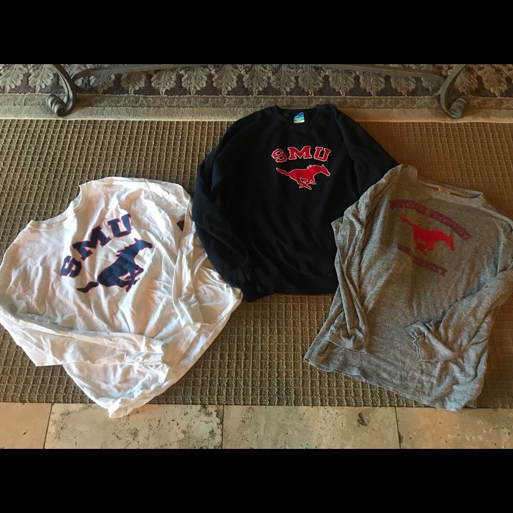 $75 Total - 3 SMU tops Like New